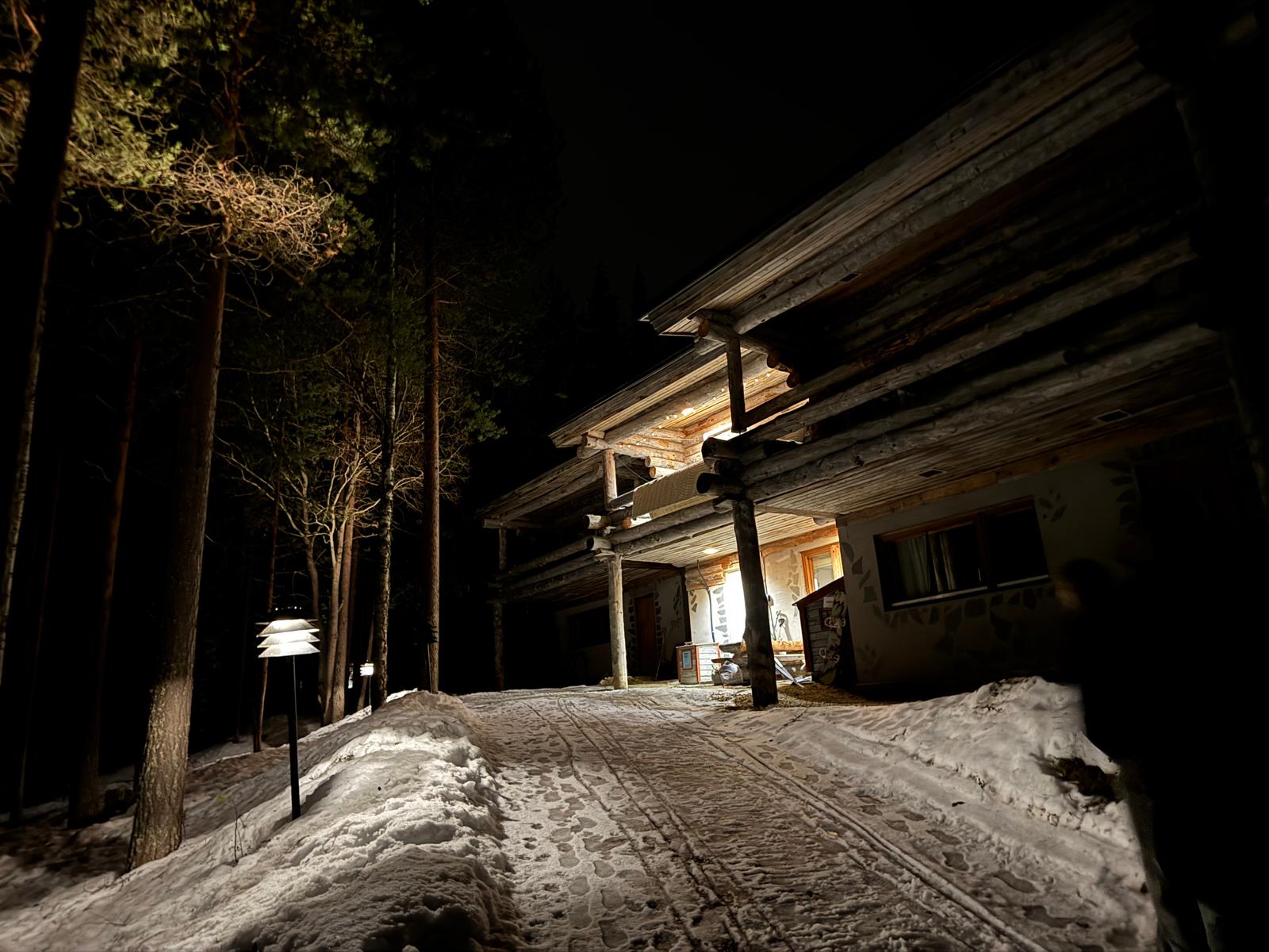 Cabin at night